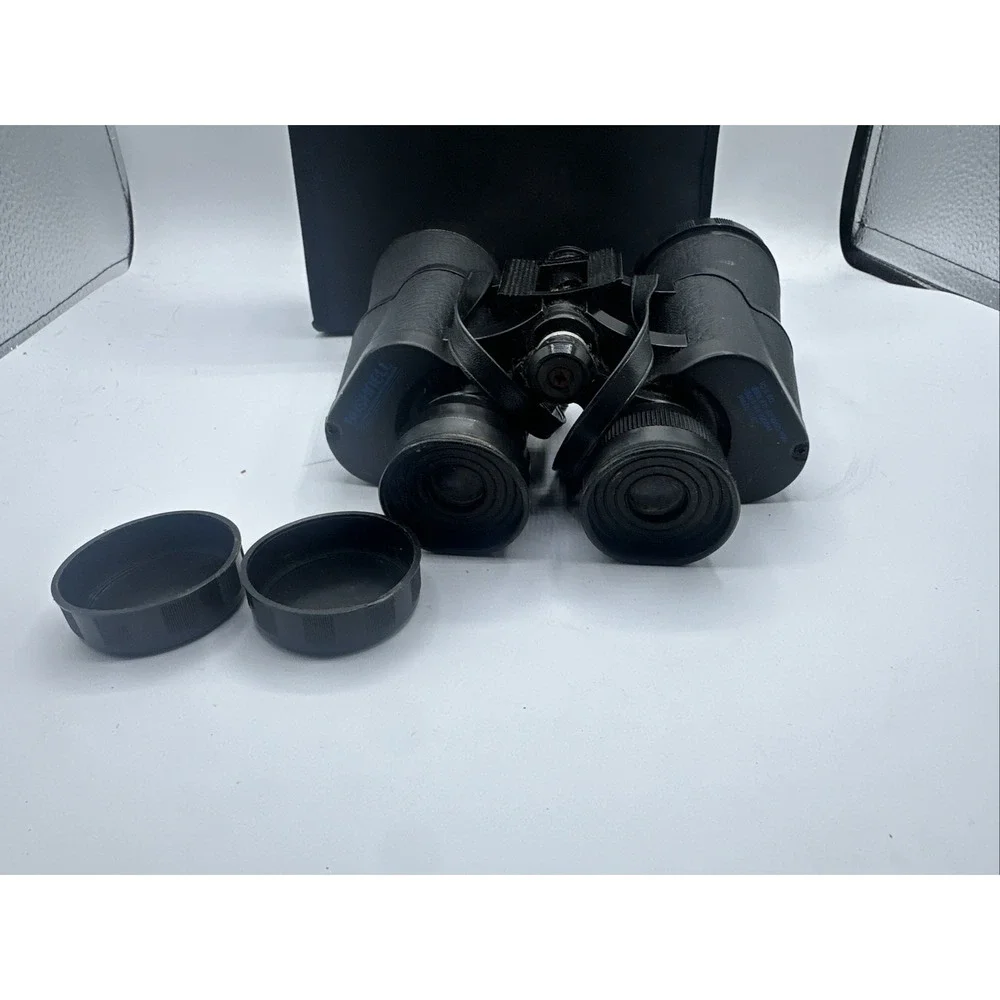 Vintage Bushnell Wide Angle 10x50 Binoculars Insta-Focus Case Lens Caps